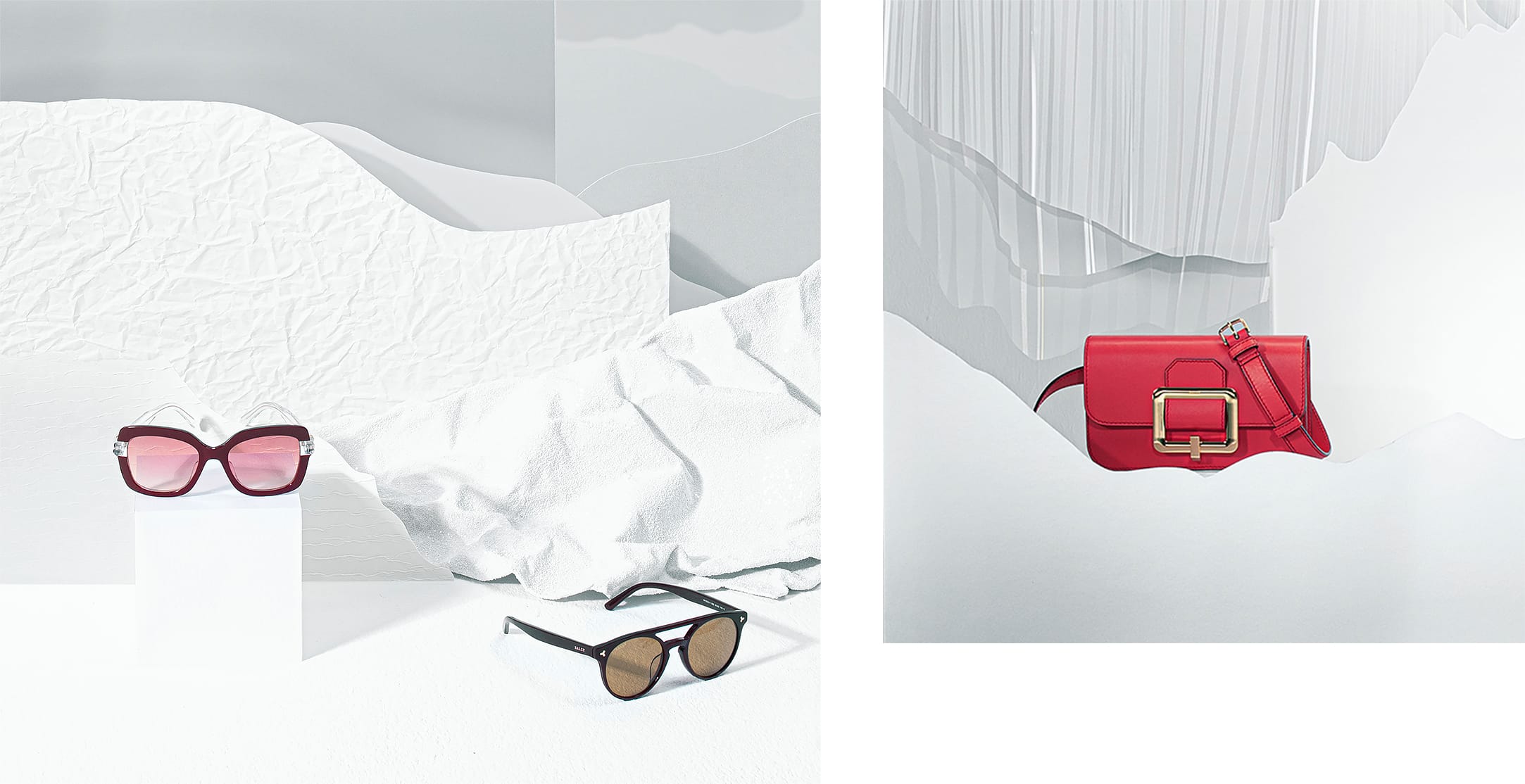 Hand crafted paper textures forming an abstract winter scene