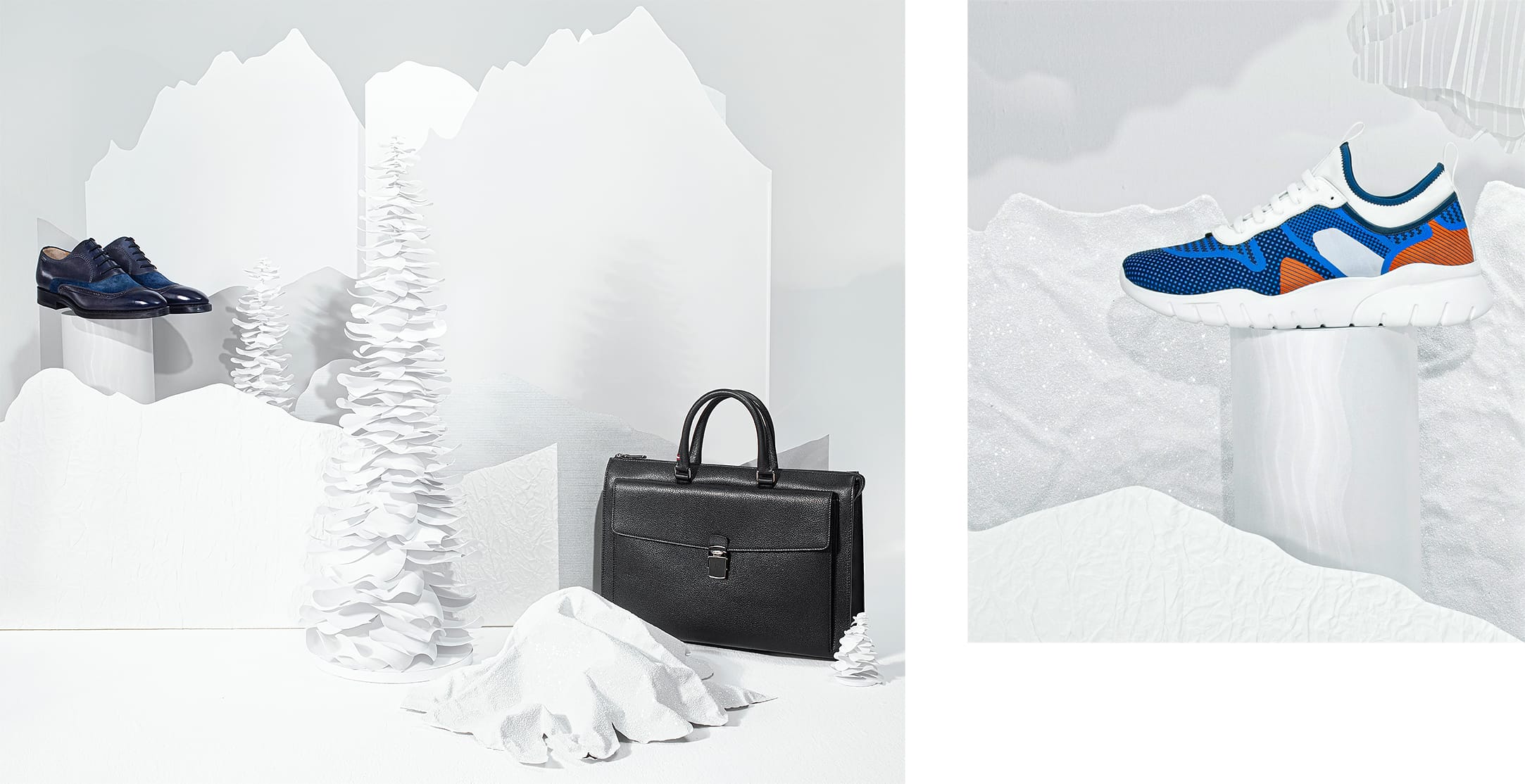 Close up of folded paper surfaces with soft lighting