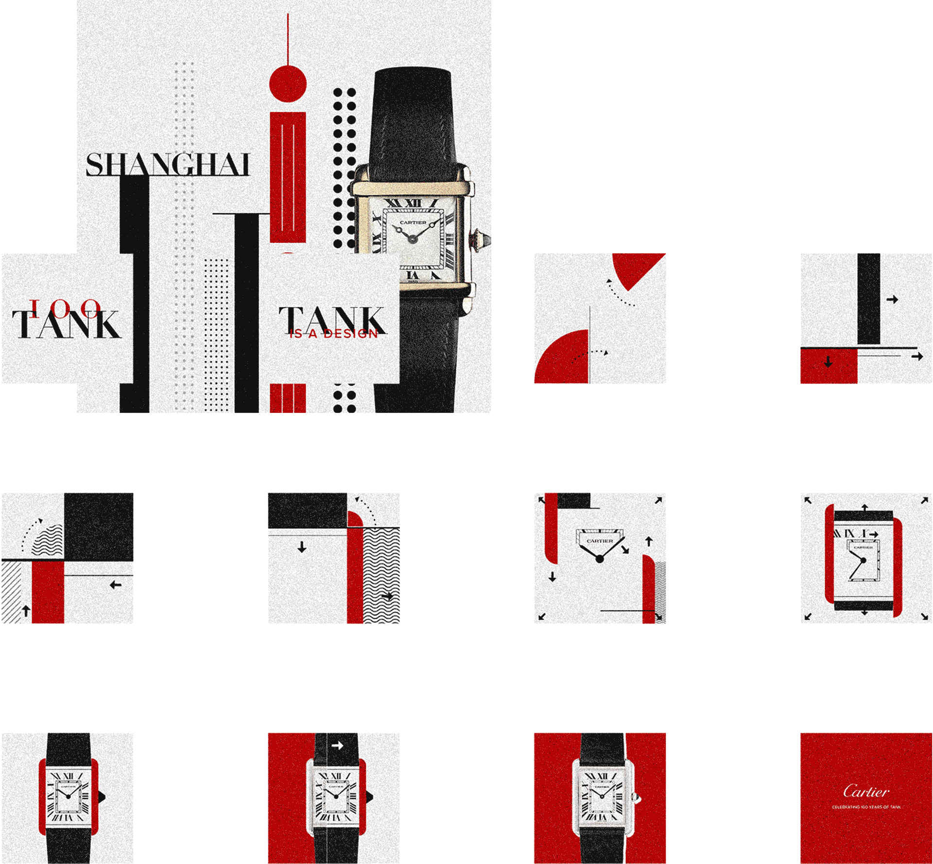 abstract composition with intersecting rectangular shapes and soft shadows