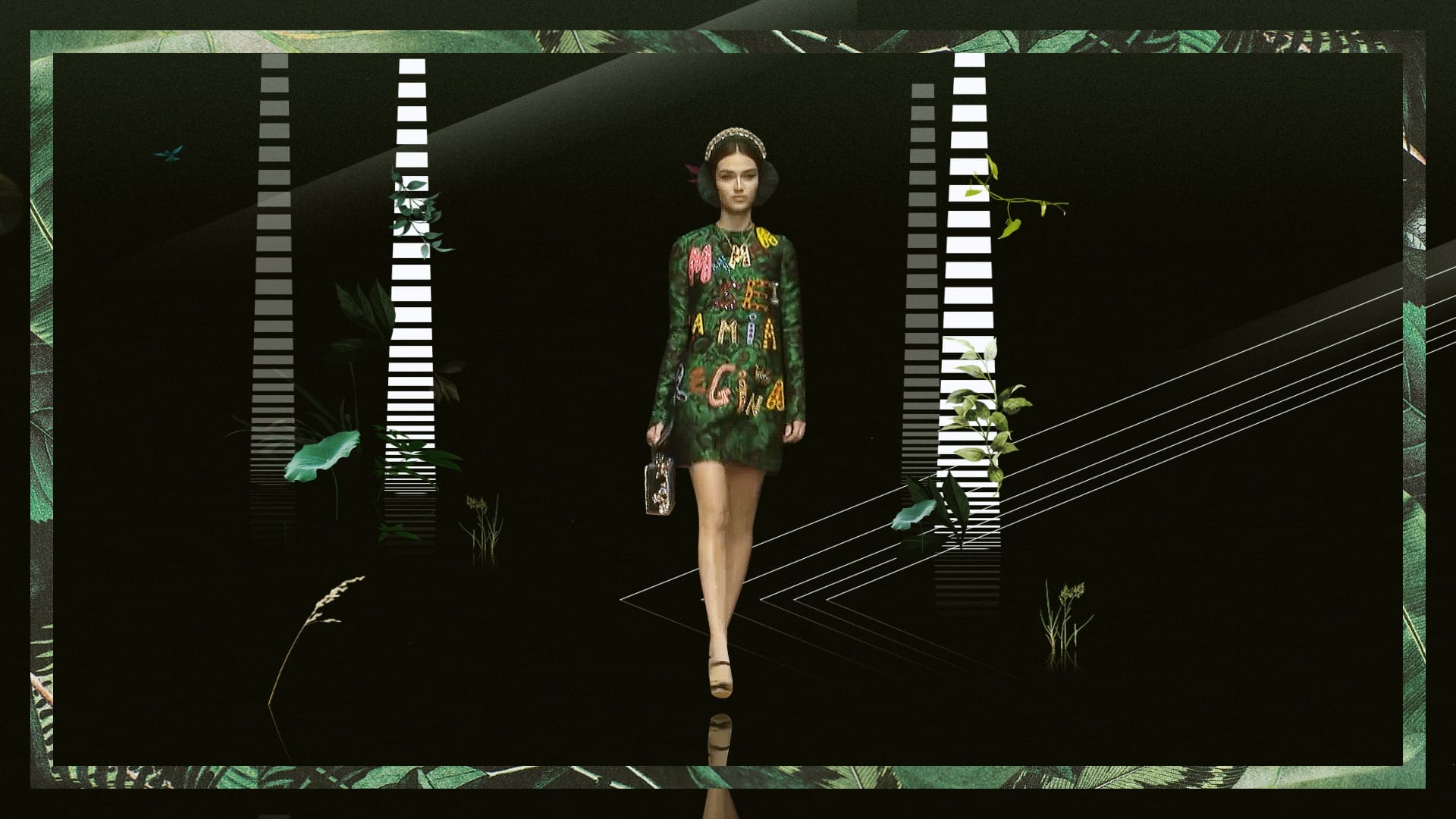 Film composition linking couture imagery with the collection’s cosmetic palette