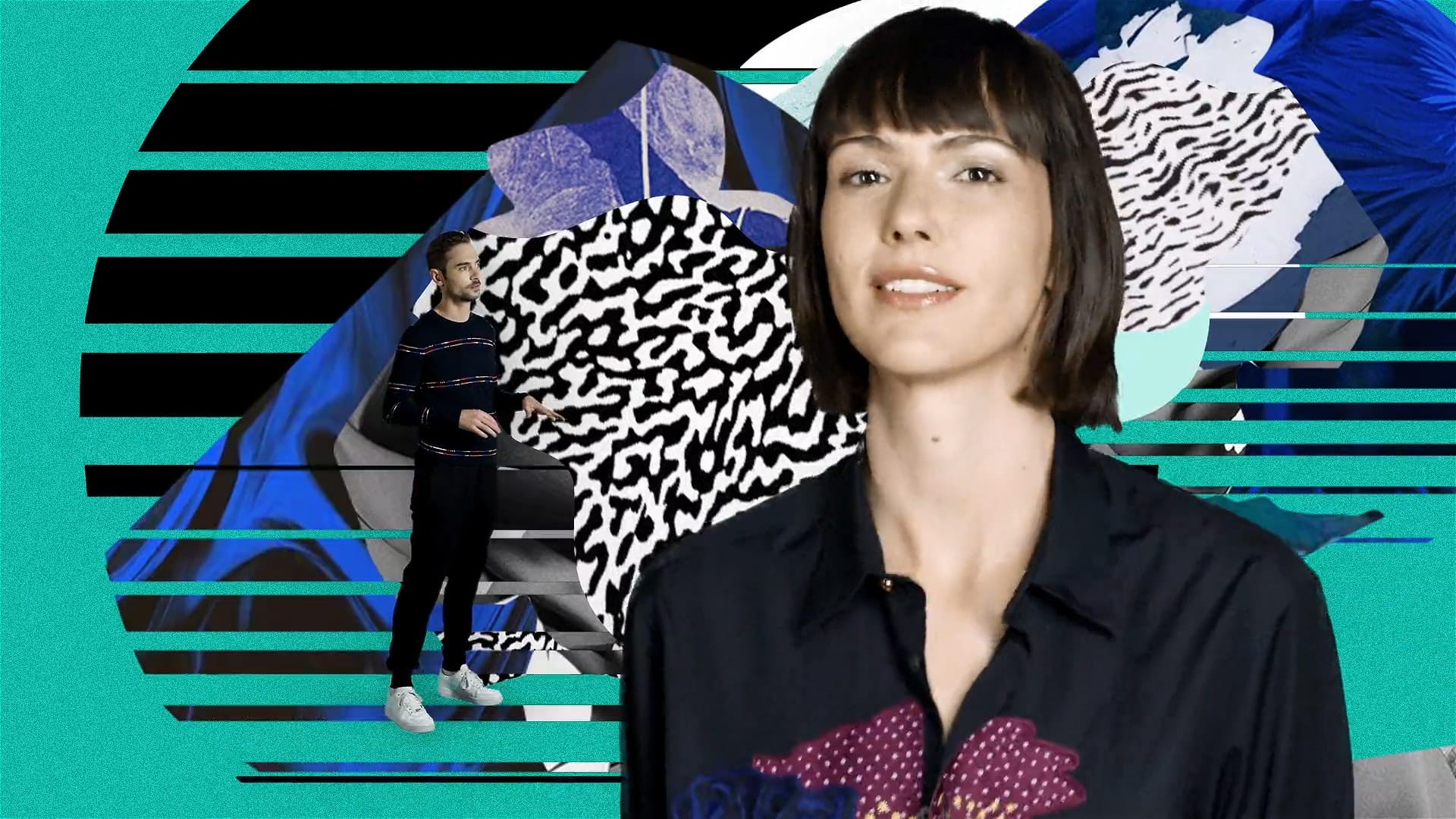 Abstract graphic frame from The Foreigner exploring exile and in-between states