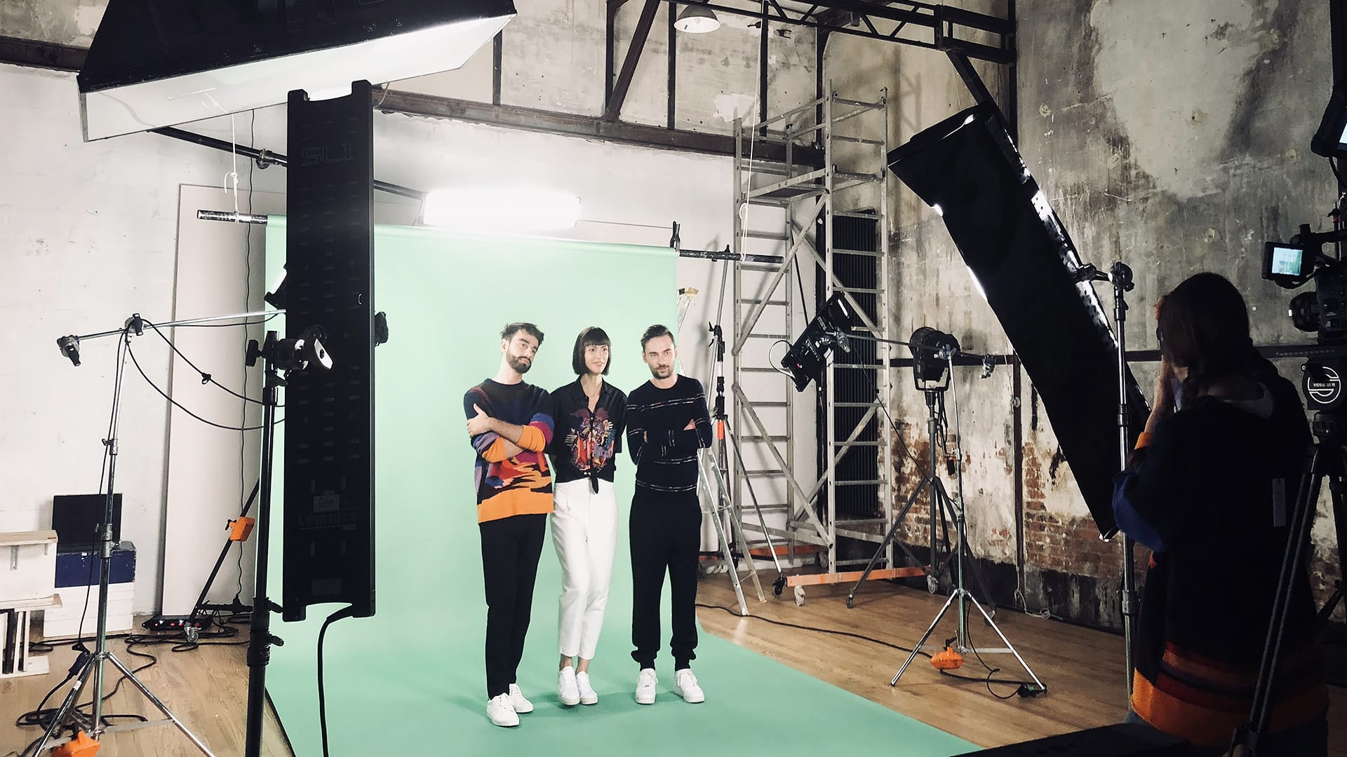 Making-of photo showing materials and setups used for The Foreigner clip