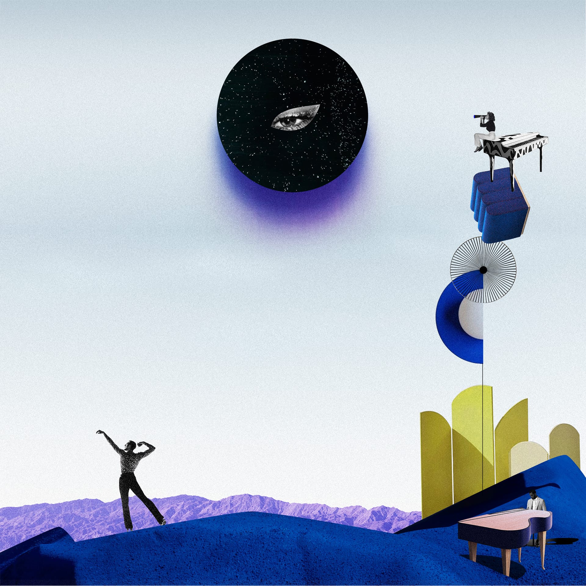 novox album artwork with bold illustration, textured shapes and rhythmic composition