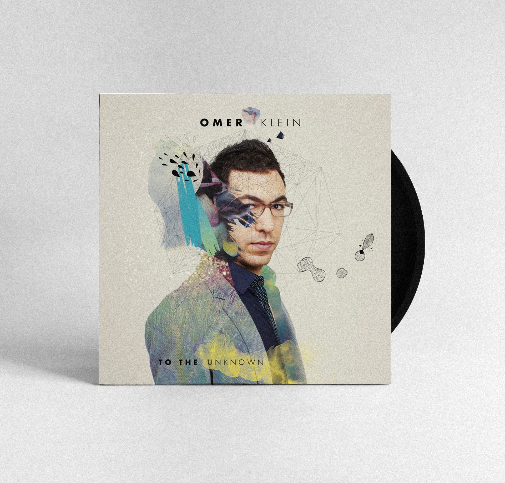 Omer Klein album artwork for To The Unknown, illustrated and designed by David & Pauline