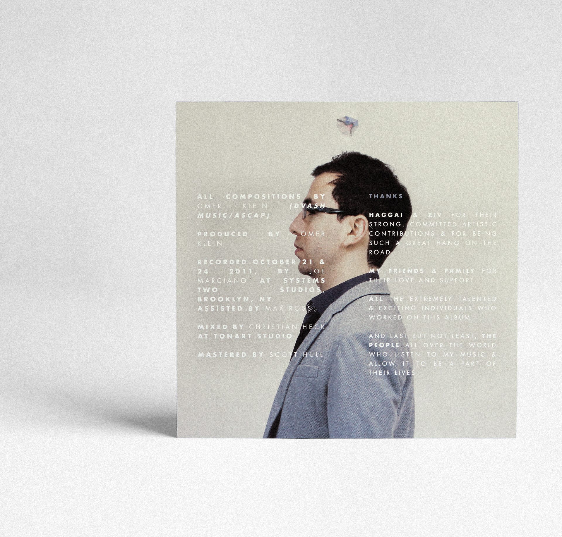 Digipack layout for Omer Klein's To The Unknown album combining illustration and graphic motifs