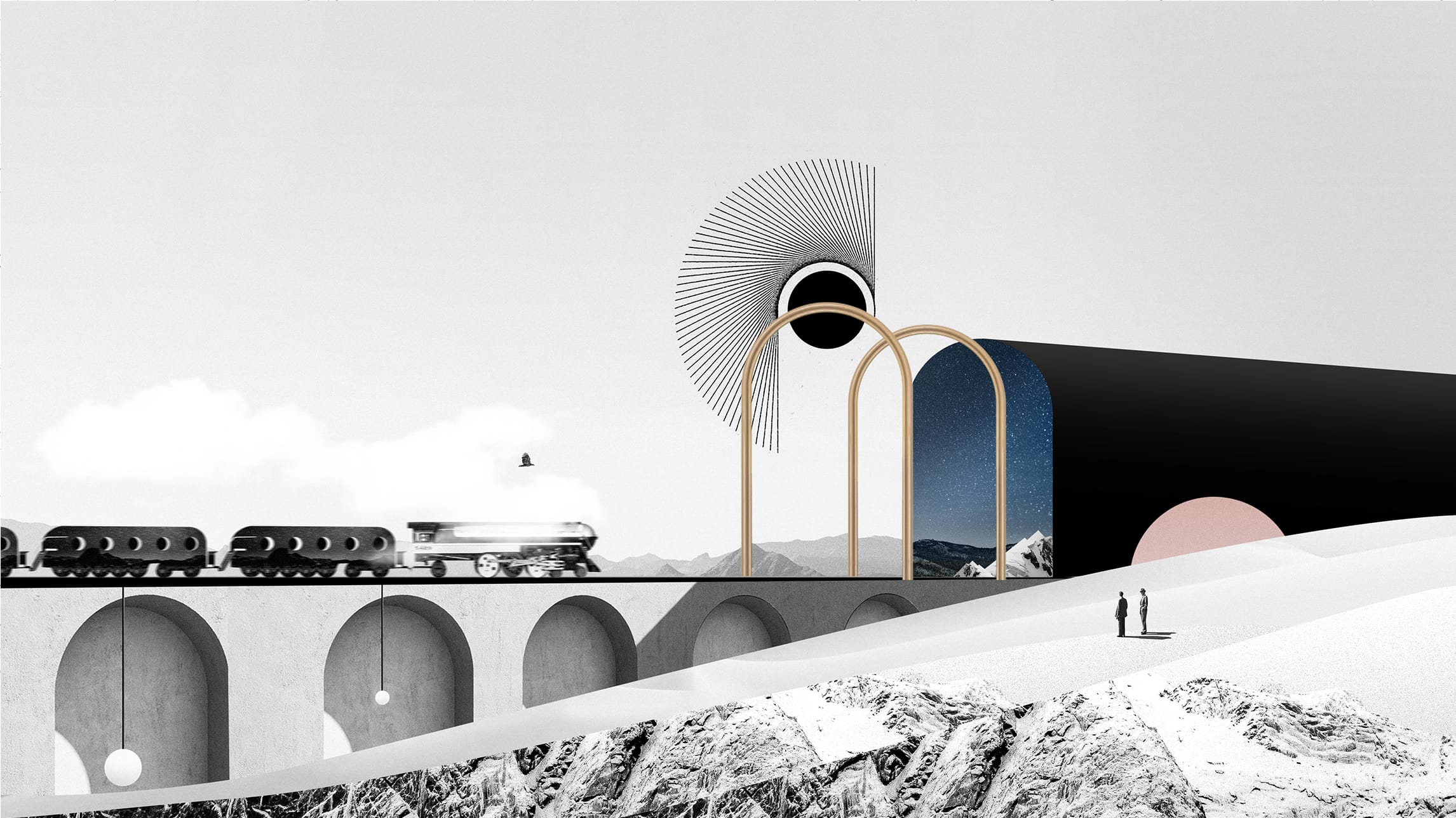 Pictet Through Pioneers Eyes surreal opening scene blending archives and abstraction