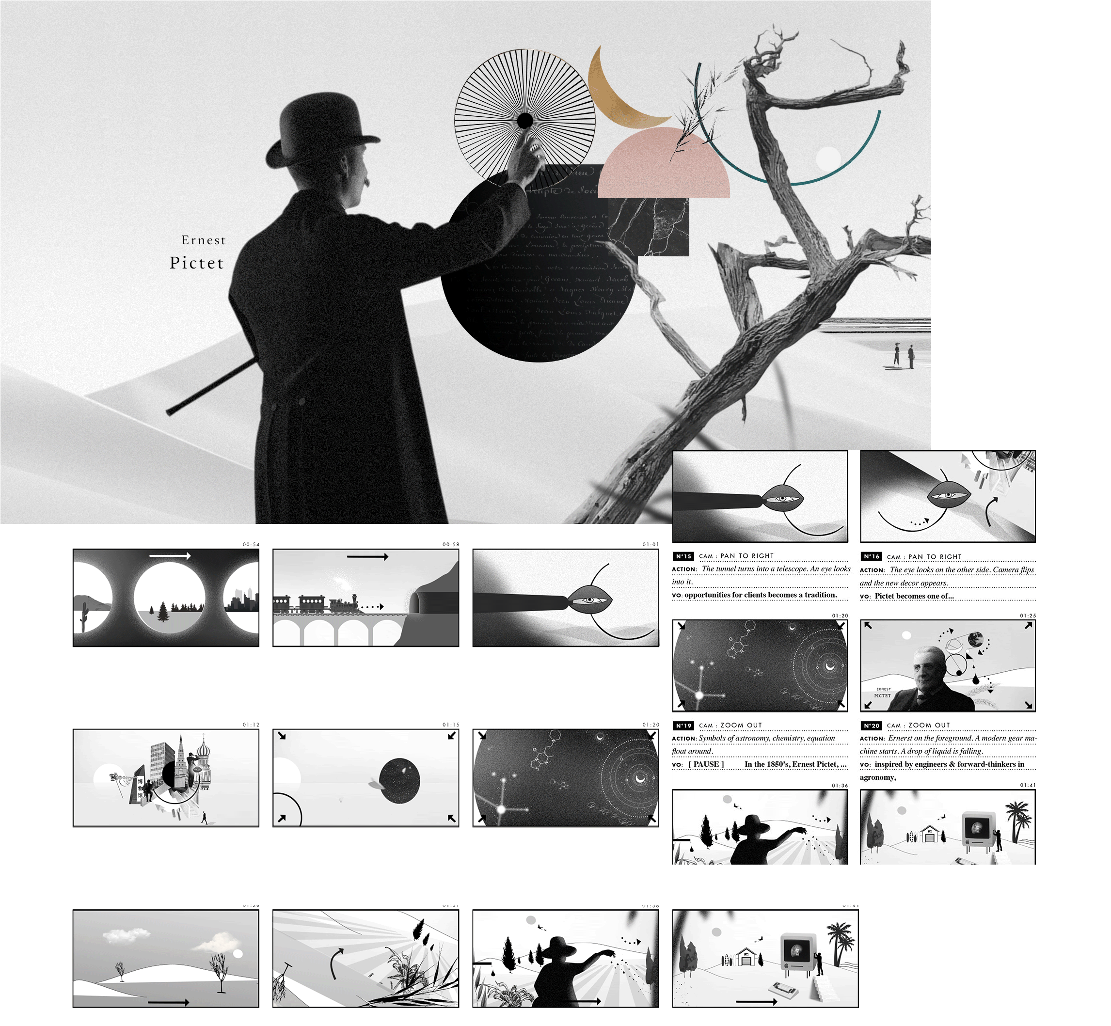 Minimal framing and reduced palette expressing Pictet's visionary tone